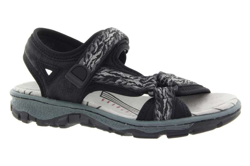RIEKER Dámské černé textilní sandály