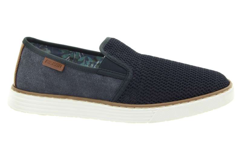 RIEKER Pánské tmavě modré mokasíny