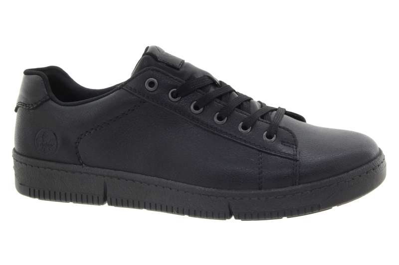 RIEKER Pánské celoroční kožené černé tenisky