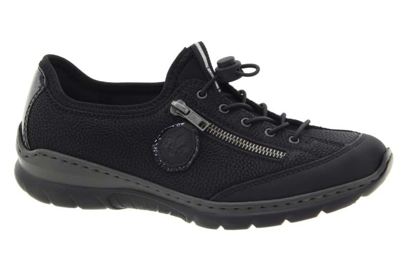 RIEKER Dámské černé nazouvací tenisky s měkkou stélkou