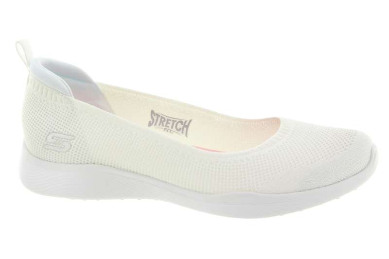 SKECHERS Dámské textilní bílé baleríny