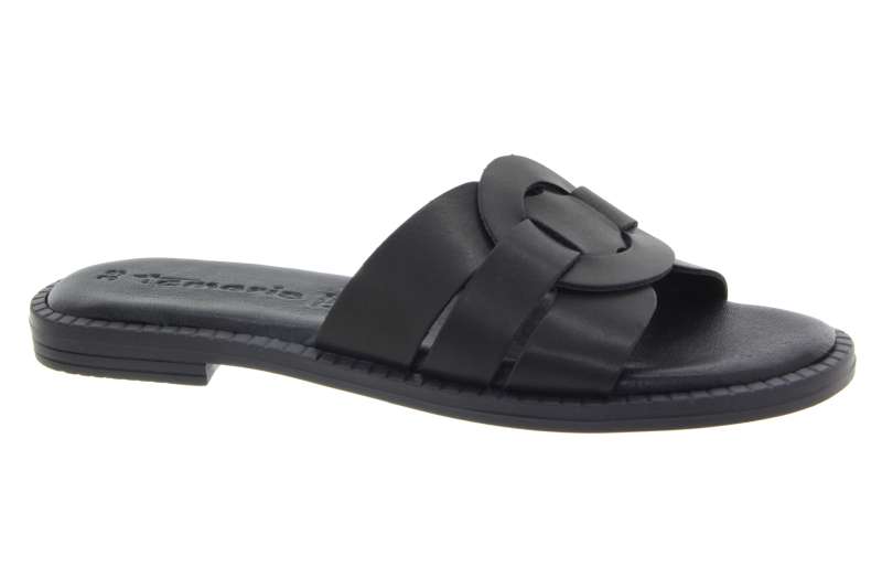 TAMARIS Dámské kožené černé pantofle