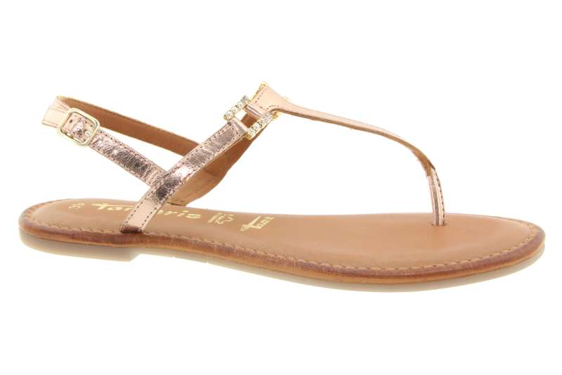 TAMARIS Dámské kožené rose gold sandály