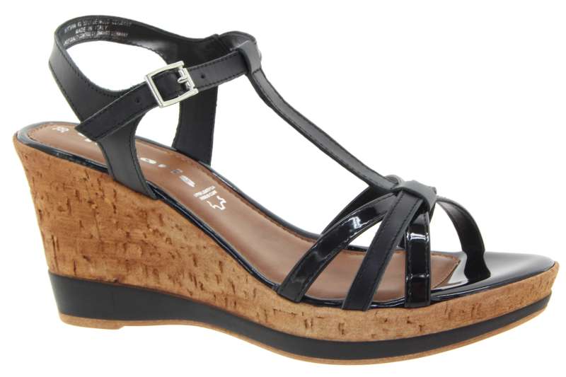 TAMARIS Dámské letní sandály na klínu černé