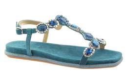 ALMA EN PENA Dámské kožené modré sandálky