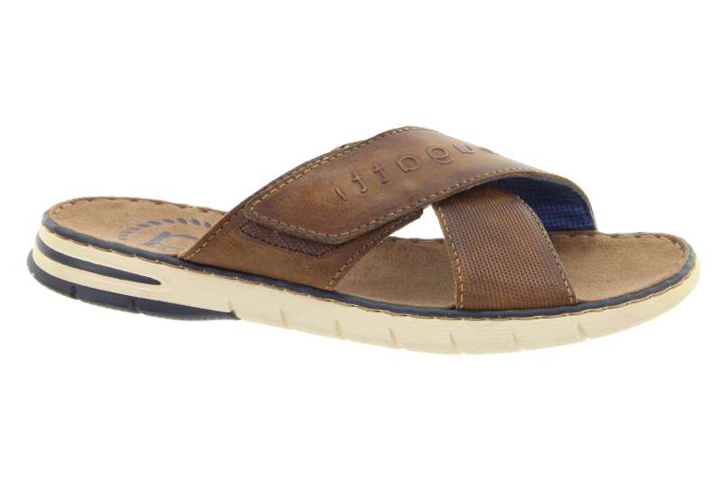 BUGATTI Pánské kožené hnědé pantofle