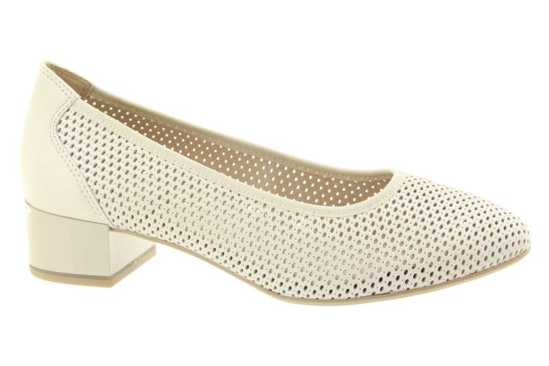 CAPRICE Dámské bílé kožené lodičky