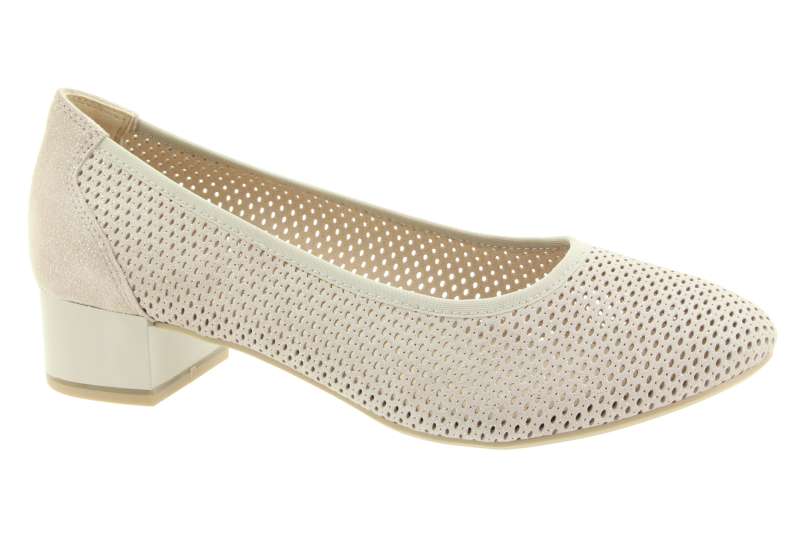 CAPRICE Dámské kožené šedé lodičky