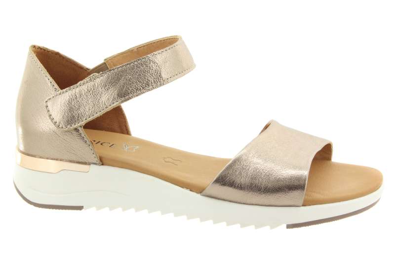 CAPRICE Dámské zlaté kožené sandály