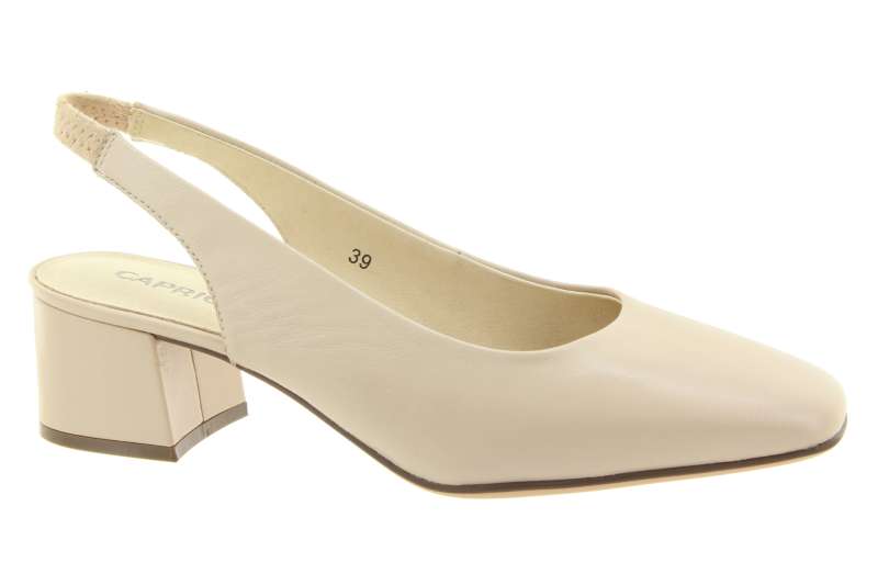 CAPRICE Dámské béžové kožené lodičky