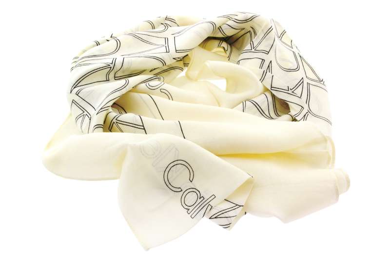 CALVIN KLEIN Dámský off white-black šátek