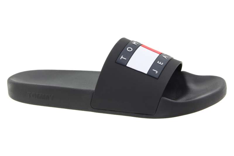 TOMMY HILFIGER Pánské černé pantofle