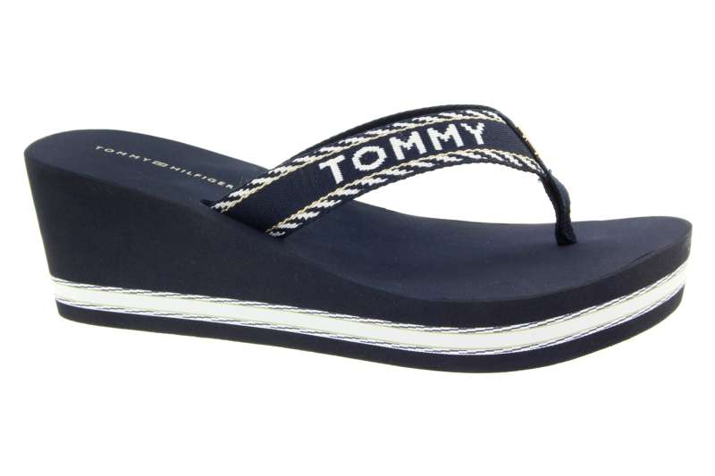 TOMMY HILFIGER Dámské tm.modré žabky na klínku