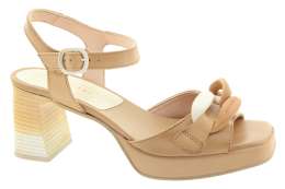 HISPANITAS Dámské kožené béžové sandály