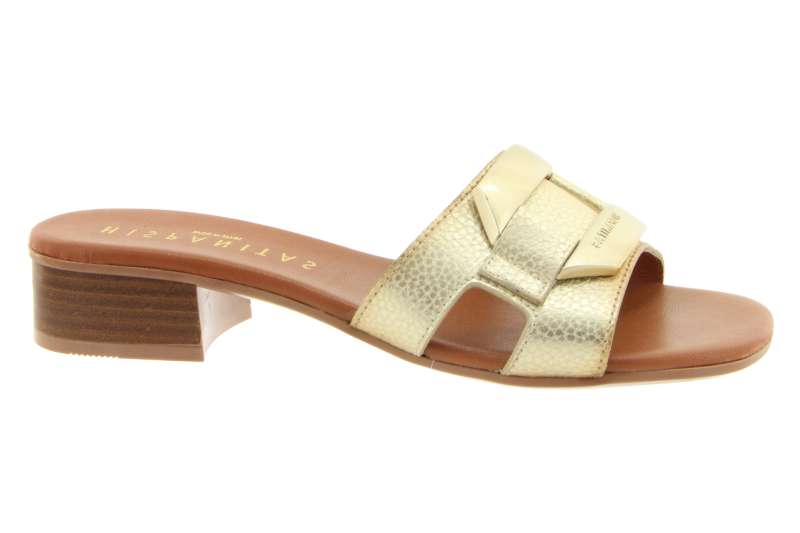 HISPANITAS Dámské kožené platinové pantofle