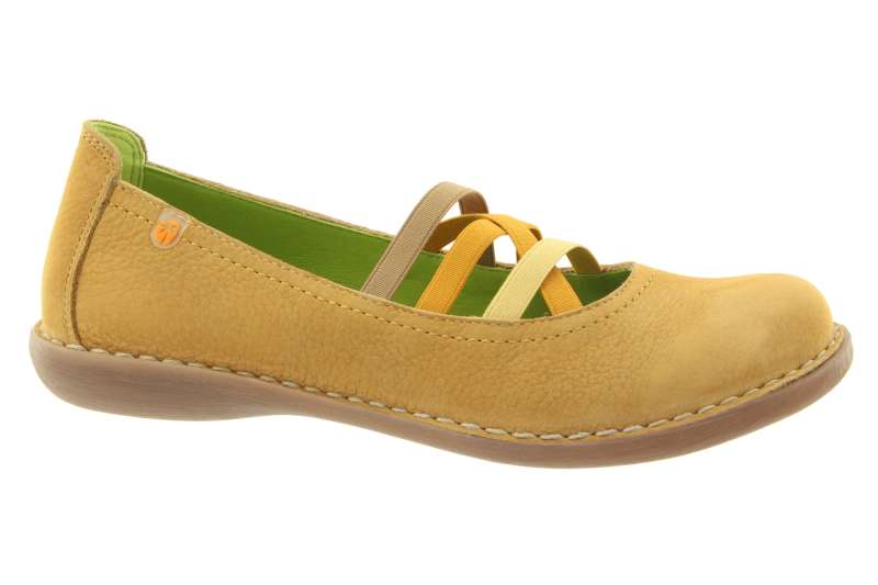 JUNGLA Dámské kožené žluté baleríny