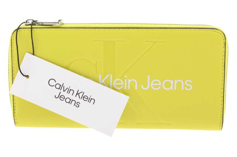 CALVIN KLEIN JEANS Dámská žlutá peněženka dlouhá na zip
