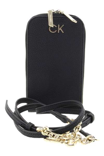 CALVIN KLEIN Dámský crossover na telefon černý se zlatým logem