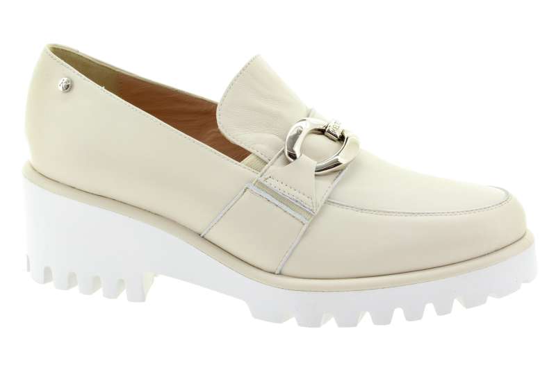 KELTON Dámské krémové kožené mokasíny
