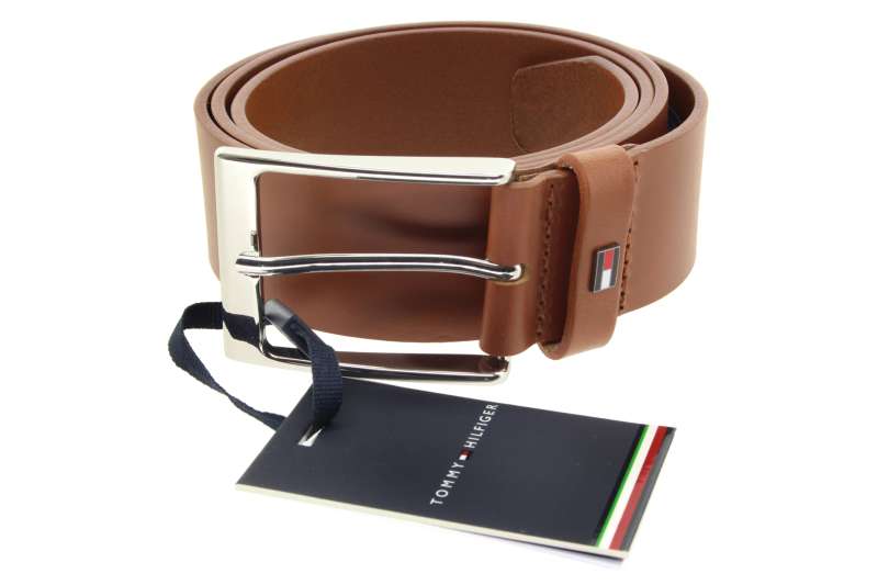 TOMMY HILFIGER Pánský hnědý kožený pásek