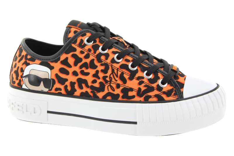 KARL LAGERFELD Dámské oranžové textilní tenisky