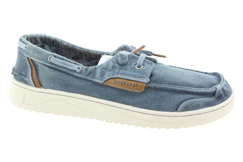 MUSTANG Pánské textilní modré mokasíny