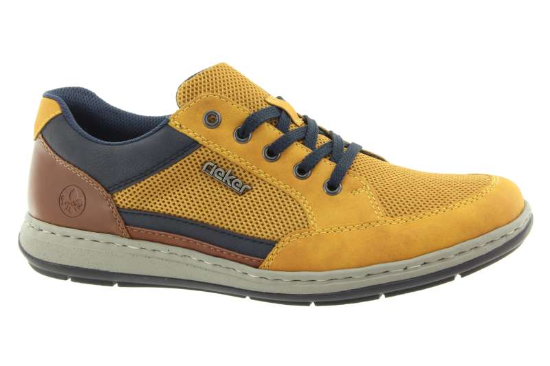 RIEKER Pánské kožené žluté polobotky