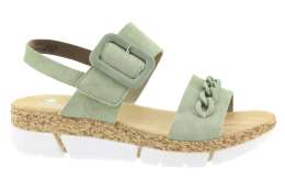 RIEKER Dámské zelené sandálky