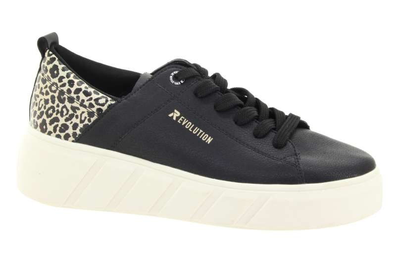 RIEKER Dámské kožené černé tenisky