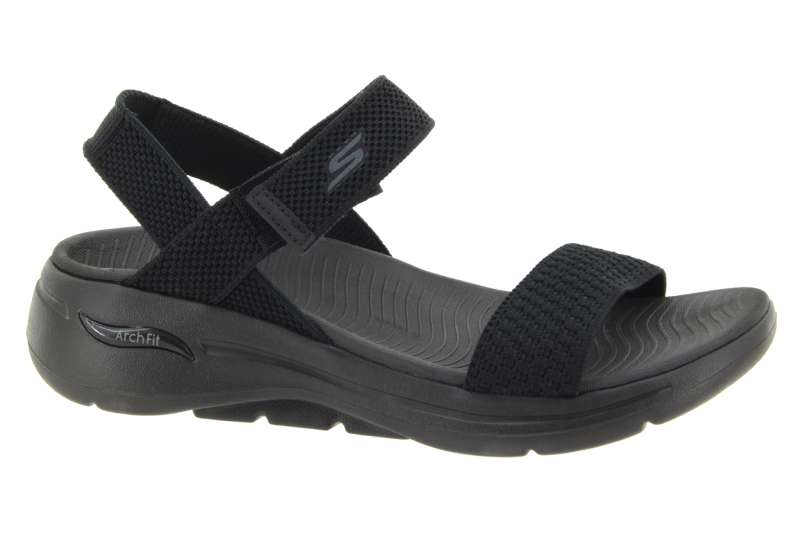 SKECHERS Dámské černé textilní sandály