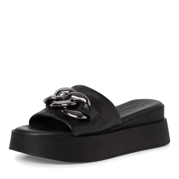 TAMARIS Dámské černé kožené pantofle