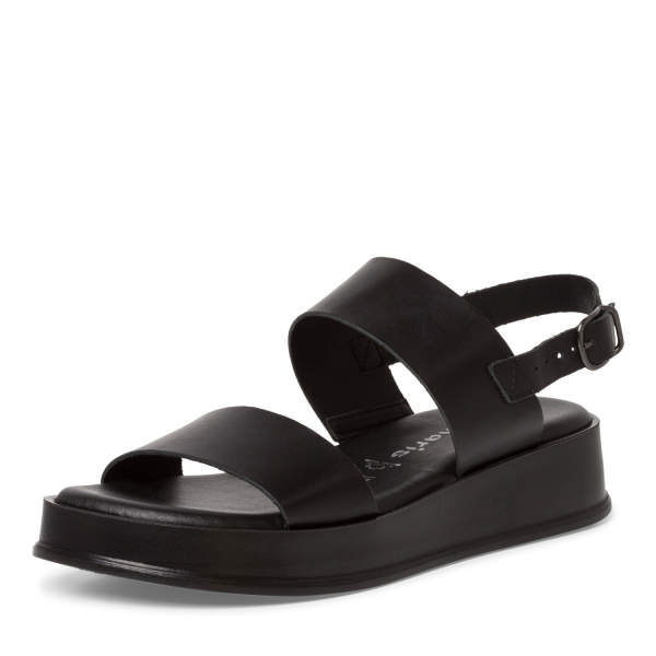 TAMARIS Dámské černé kožené sandálky