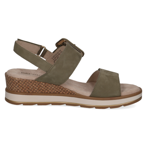 CAPRICE Dámské kožené zelené sandálky