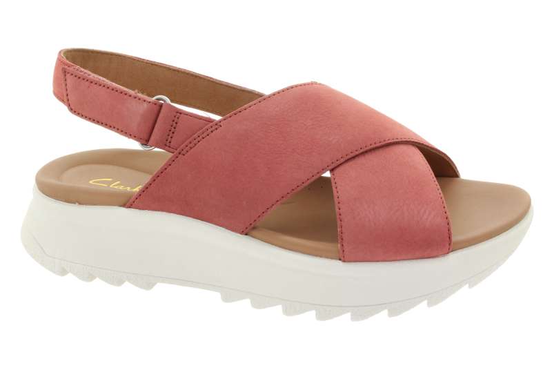 CLARKS Dámské kožené sandály rose