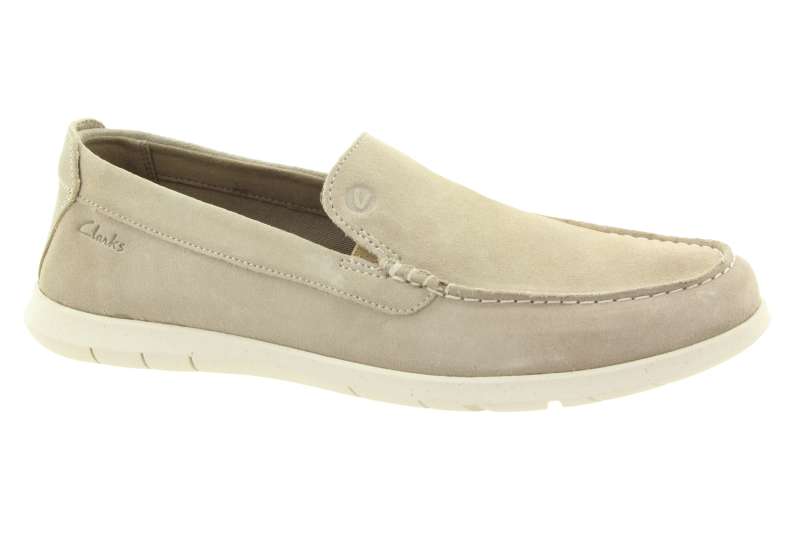 CLARKS Pánské kožené béžové mokasíny