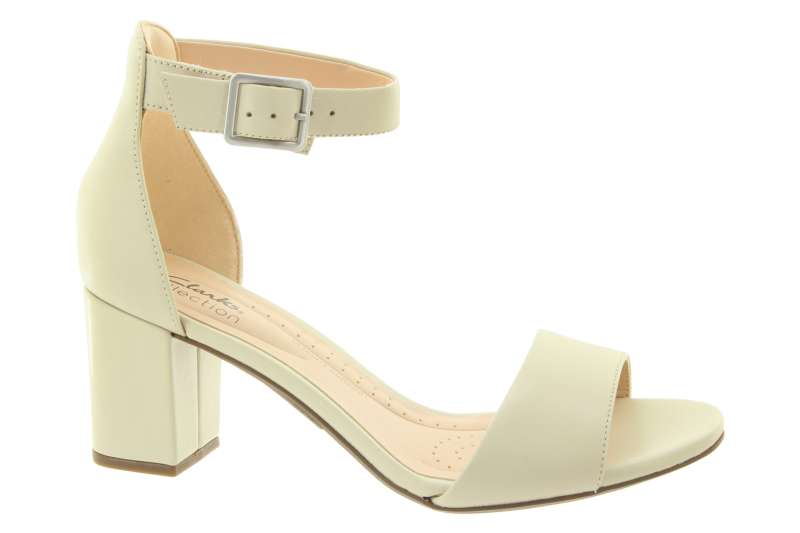 CLARKS Dámské kožené sandály na podpatku