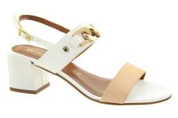 DONNA SERENA Dámské kožené bílé sandálky