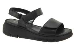 EASY'N ROSE Dámské kožené černé sandály