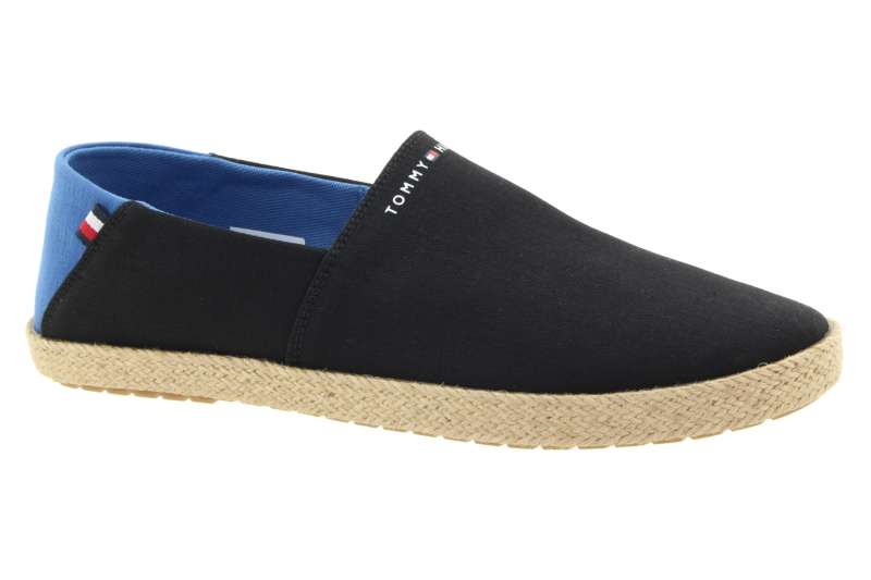 TOMMY HILFIGER Pánské černé textilní espadrilky