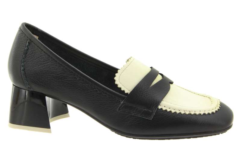 HISPANITAS Dámské kožené černo-bílé mokasíny