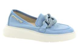 HISPANITAS Dámské modré kožené mokasíny
