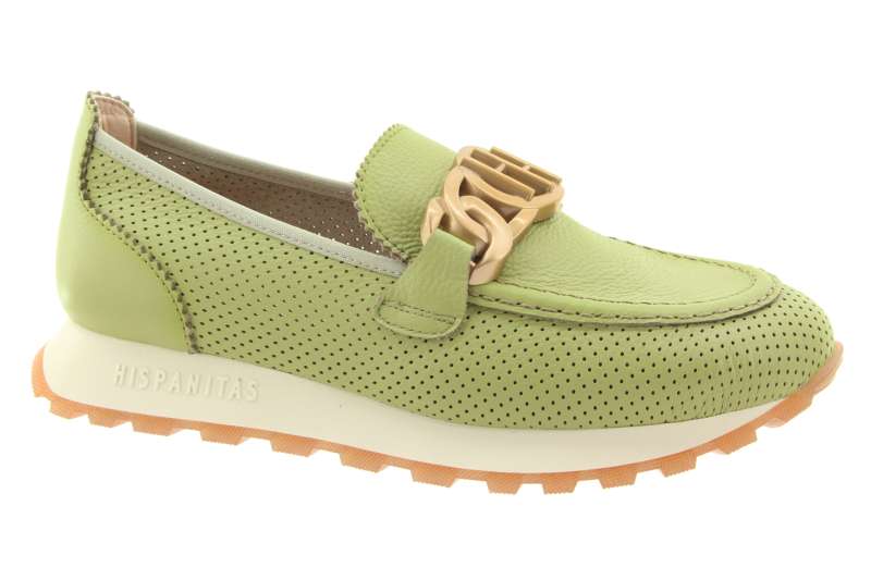 HISPANITAS Dámské kožené zelené mokasíny
