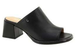 KELTON Dámské kožené černé pantofle