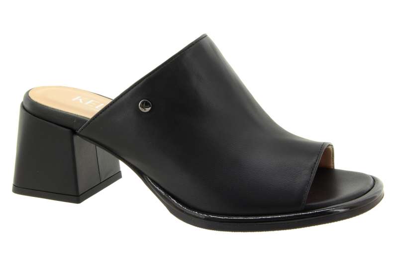 KELTON Dámské kožené černé pantofle