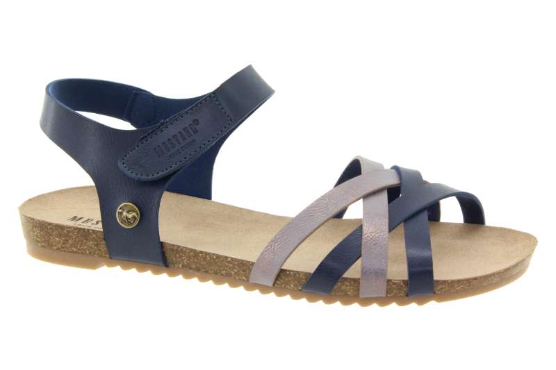 MUSTANG Dámské modro-stříbrné sandálky