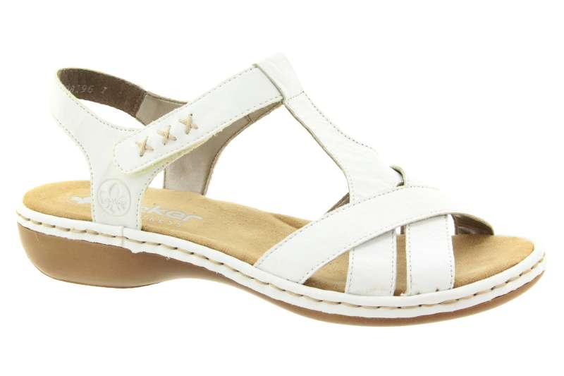 RIEKER Dámské bílé kožené sandály