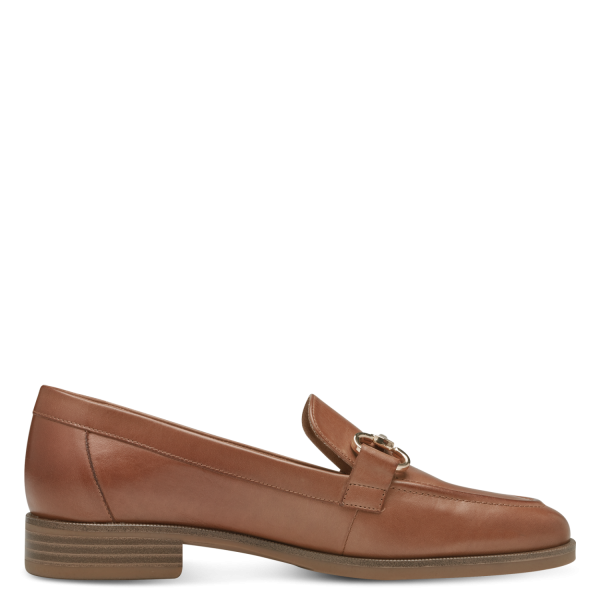 TAMARIS Dámské hnědé kožené mokasíny