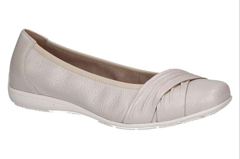 CAPRICE Dámské sv. šedé kožené baleríny