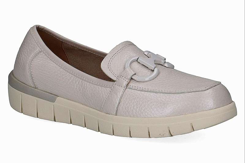 CAPRICE Dámské kožené šedé mokasíny