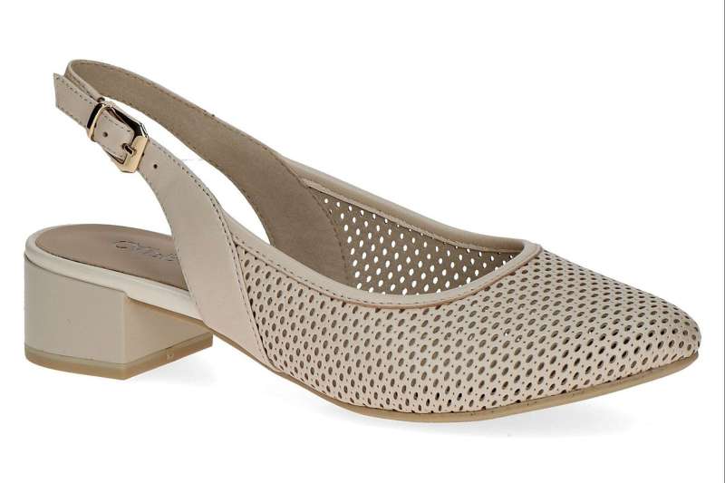 CAPRICE Dámské krémové kožené lodičky